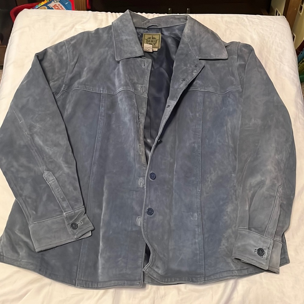 Leather and satin XL vintage jacket!!! Cute and warm!!!